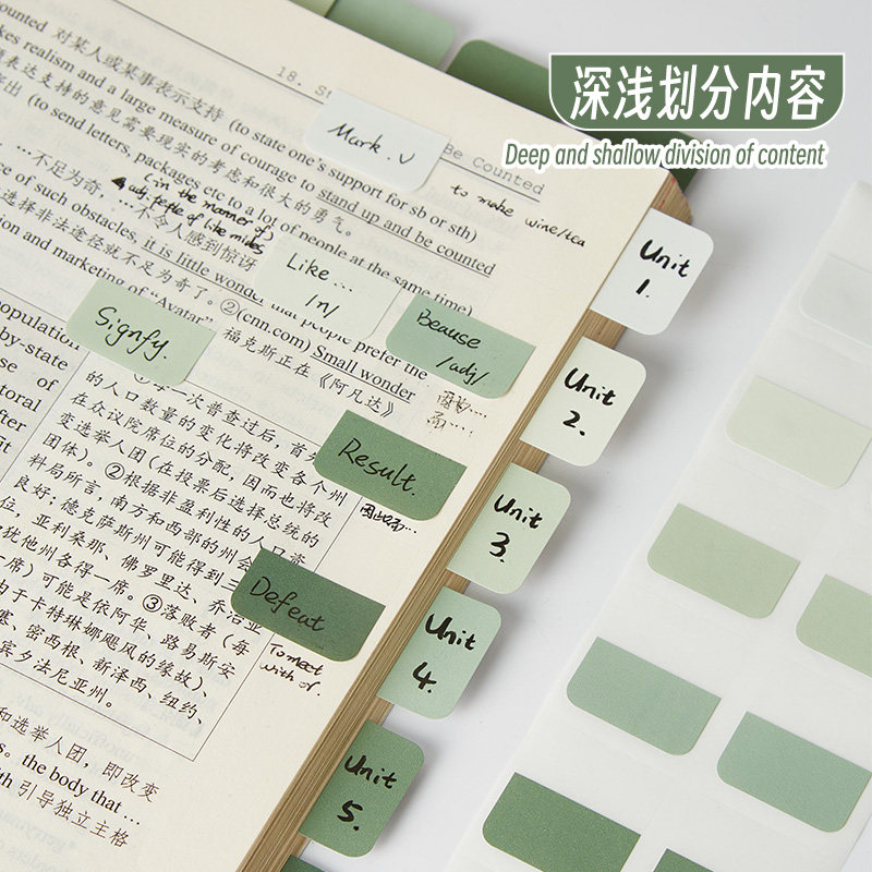 高颜值索引贴可书写便利贴高中生初中生专用纸质索贴透明可写速乾书签查找分类记号标签贴纸粘性强