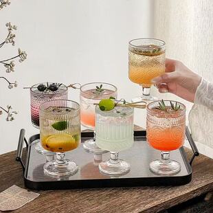 高颜值ins风复古热红酒杯果汁饮料杯设计感小众家用玻璃牛奶杯子