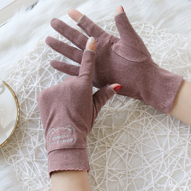 露指手套弹力加绒骑车办公保暖触屏可爱学生薄款半指手套冬季,服饰配件/皮带/帽子/围巾,手套,淘宝优惠券,粉丝福利购,淘宝优惠卷