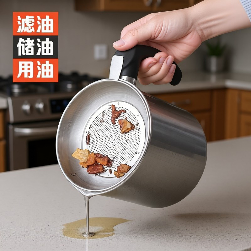 滤油壶油罐不锈钢滤油神器过滤壶漏油网厨房家用沥油瓶食品级油炸,厨房/烹饪用具,油壶,淘宝优惠券,粉丝福利购,淘宝优惠卷