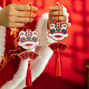 迷你福字小中国结醒狮流苏穗子中国风挂饰包装盒装饰挂件吊坠书签
