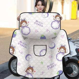 电动车挡风被夏季双面防水夏天薄款电瓶防雨防晒罩四季通用款春秋