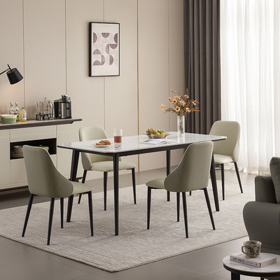 林氏家居简约岩板餐桌新款马肚形