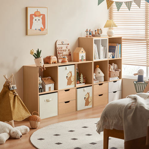 林氏儿童书柜书架收纳防尘格子柜