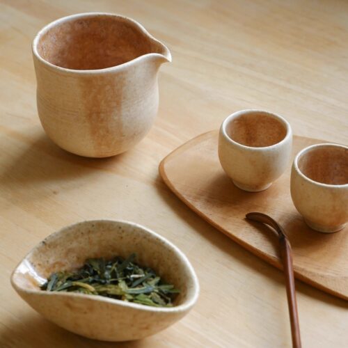 阿听浅黄釉茶器系列公道杯