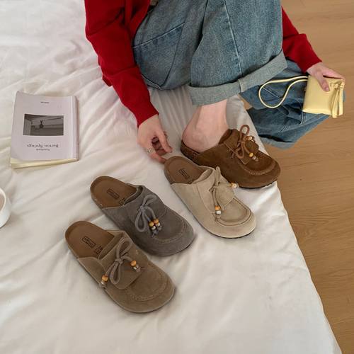 HZ2实拍BEILIXUAN勃肯鞋女2025新款厚底增高时尚包头半拖穆勒拖鞋