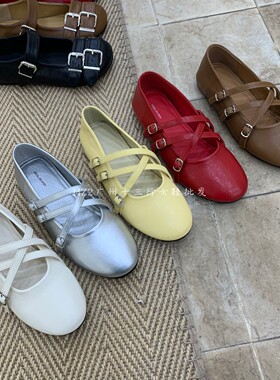 BEILIXUAN法式复古交叉扣带玛丽珍鞋女内增高2.5不累脚软底单鞋