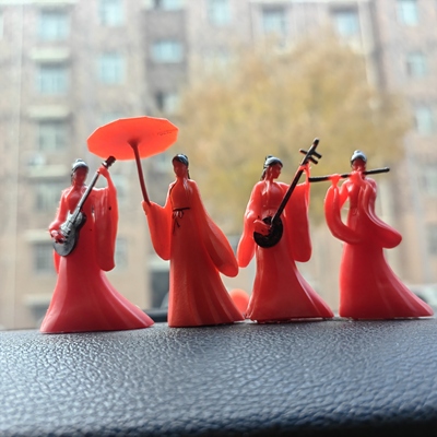 迷你紫霞仙子国风小摆件微缩人物江湖故人微景观盆景撑伞吹笛子