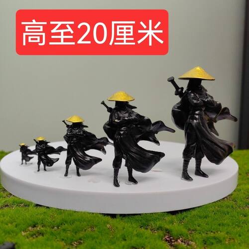 江湖故人古风侠客小摆件新中式陆微缸盆景造观景寒江孤影微缩国风