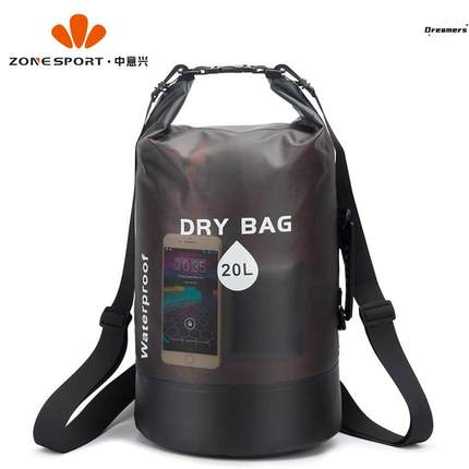 。户外Dry bag 沙滩袋 防水桶袋 透明PVC防水桶包 漂流防水袋游泳