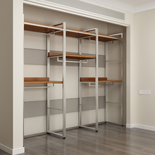 衣柜家用卧室实木金属落地开放式衣帽架铁艺挂衣钢架步入式衣帽间