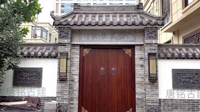 仿古门楼门头装饰牌匾清雅贤居砖雕文字匾额中式古建庭院门匾浮雕