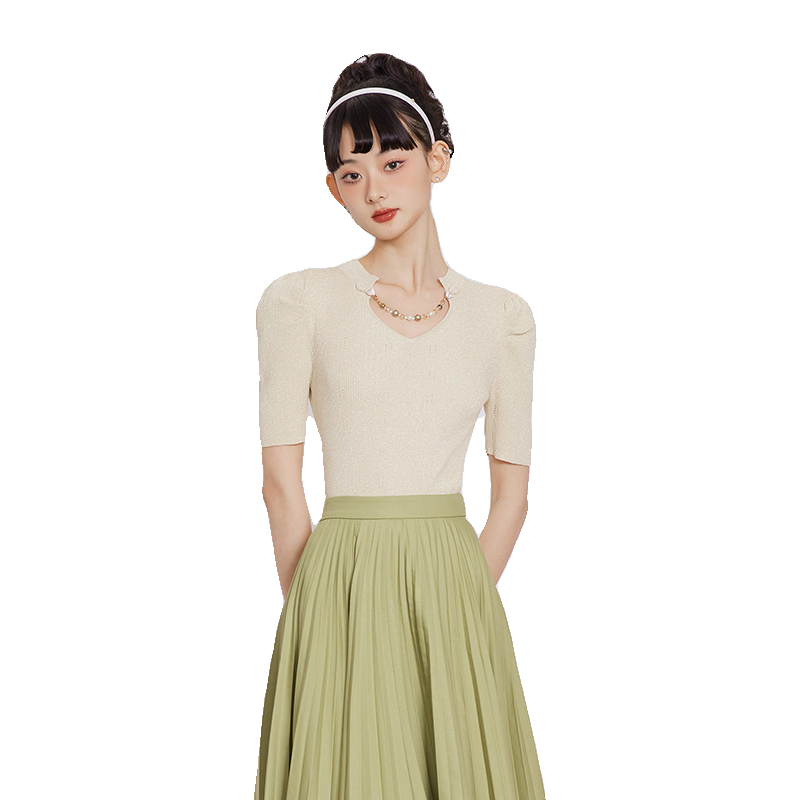 【所有女生的衣橱直播间】槿爷针织上衣/牛仔百褶裙