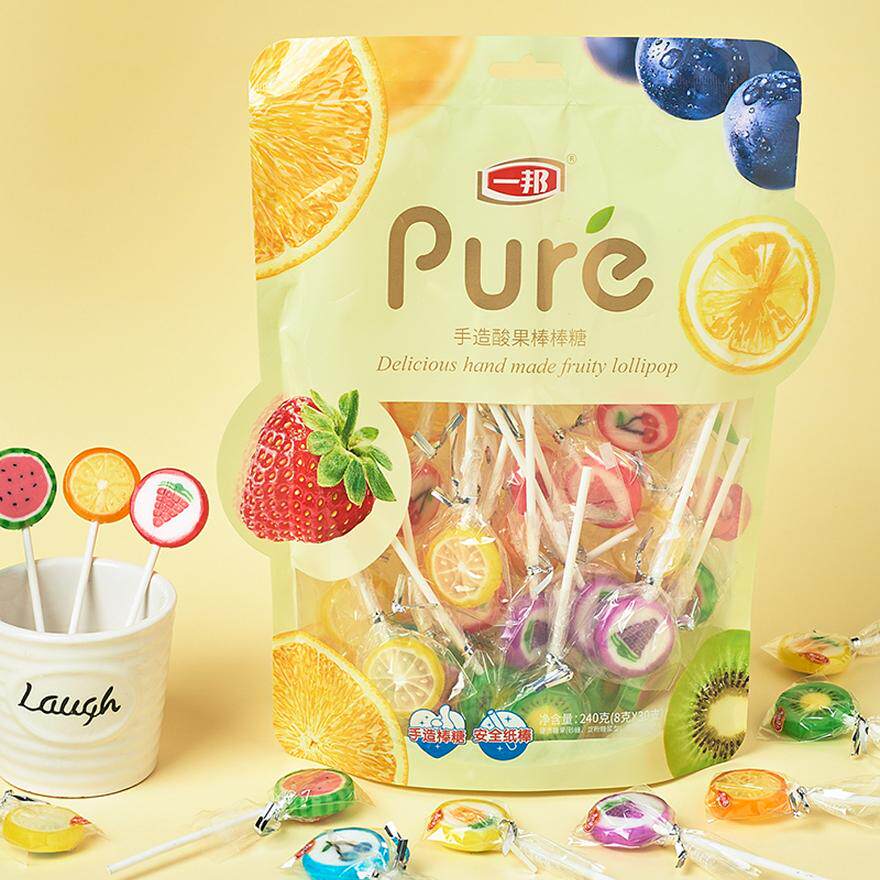 手工水果味卡通动物水果图案切片工艺棒棒糖杰哥同款蜜蜂棒棒糖