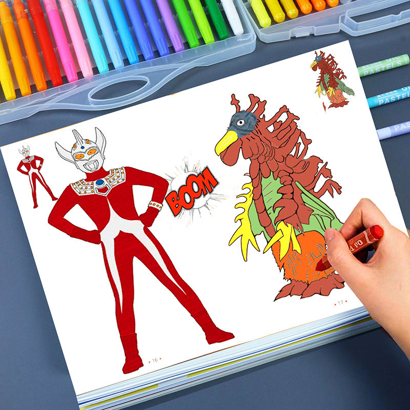 奥特曼速描本涂色画画本加厚正版图片
