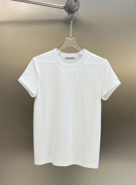 XIWA欧洲站新品FANLEONA高温字母烫钻设计短款上衣修身短袖T恤女