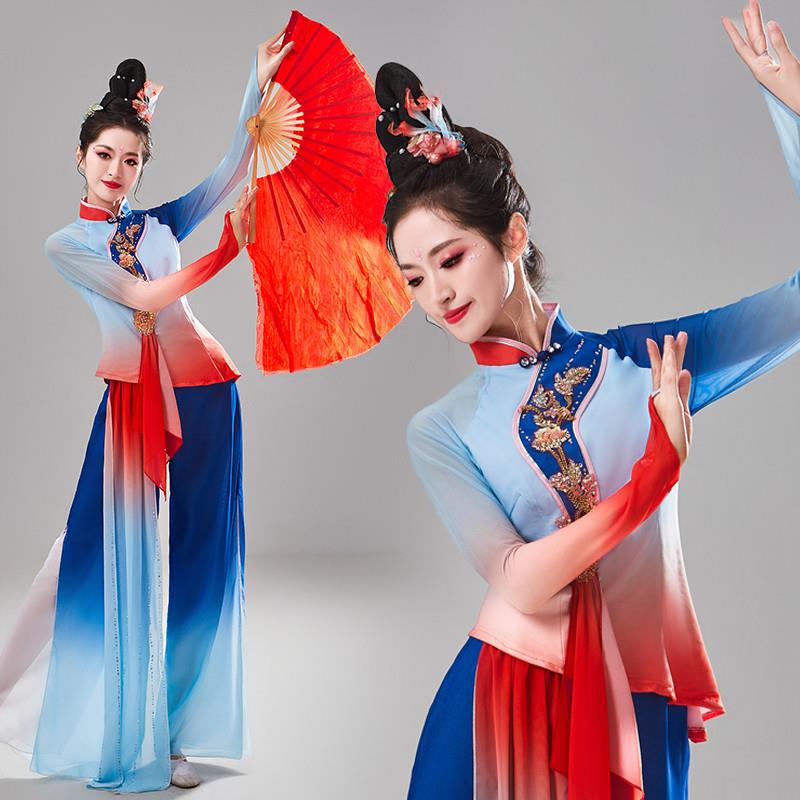 古典舞演出服女飘逸2025新款扇子舞套装秧歌服广场舞胶州舞蹈服装