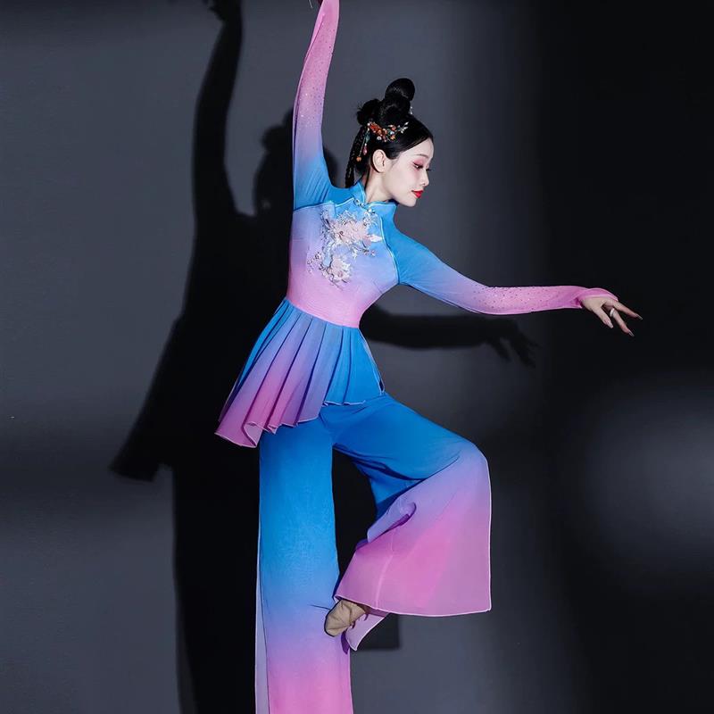 胶州秧歌舞演出服女中国风2024新款艺考古典扇子舞蹈服广场舞套装