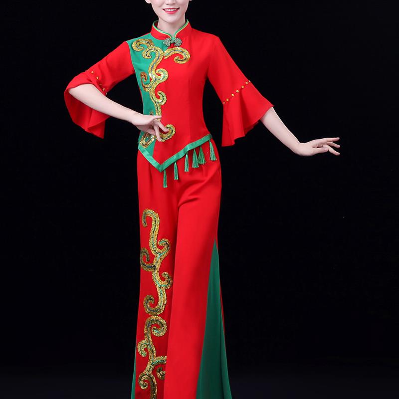 古典演出服2025新款秧歌服民族舞服装扇子舞蹈服舞台服腰鼓服特价