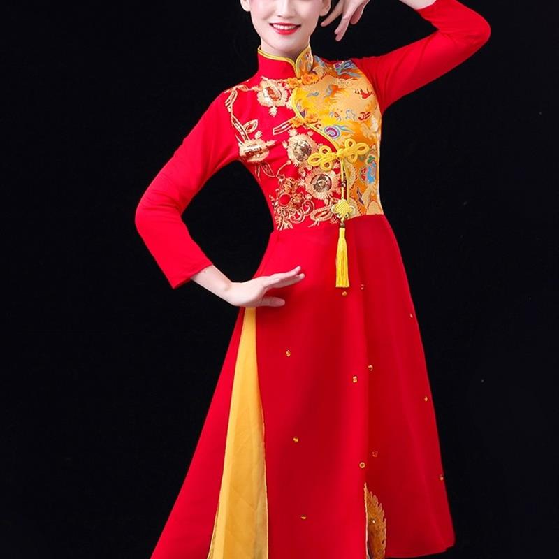 新款打鼓演出服装男女中国鼓扇子古典舞蹈秧歌服舞龙广场舞表演服