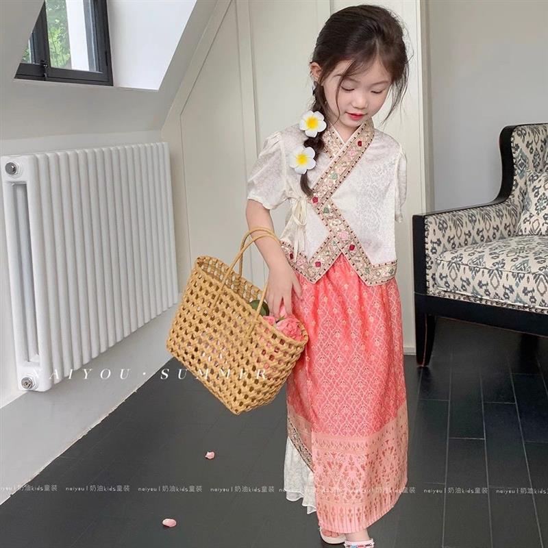 女童傣族服饰夏季民族风演出服女孩少数民族舞蹈服61儿童节表演服