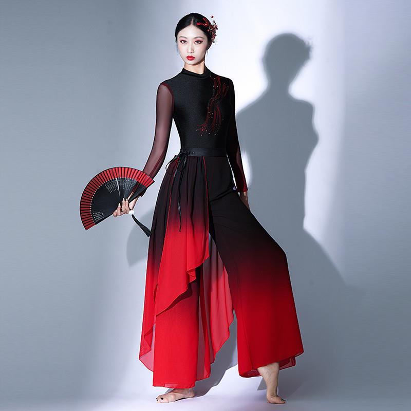 象王行舞蹈服装九州同古典舞演出服九儿舞蹈服溯跃胶州秧歌红黑女