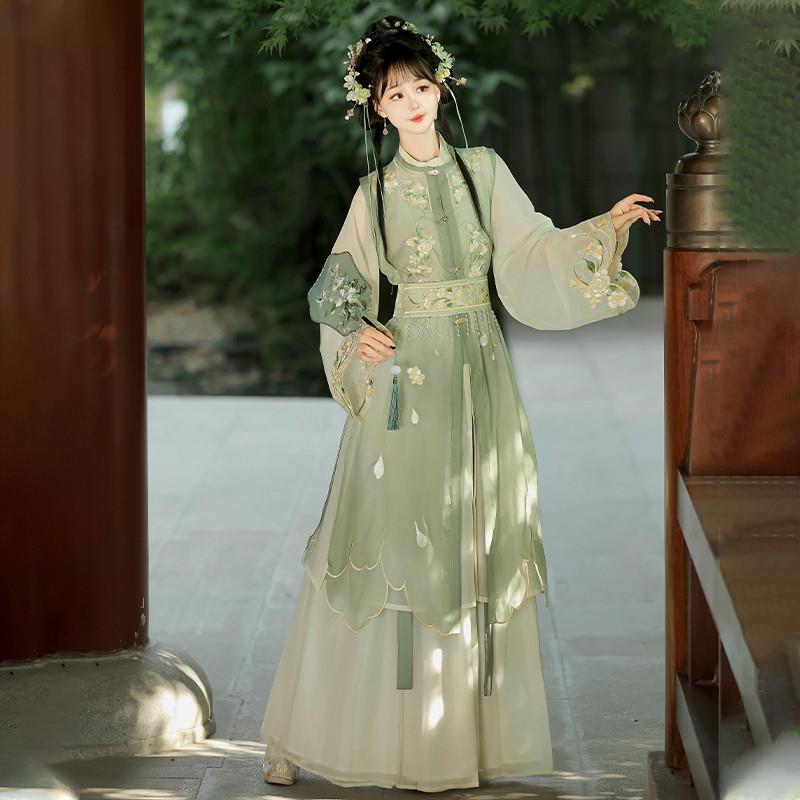 凤鸣銮原创汉服明制改良长比甲对襟立领长衫日常春夏款