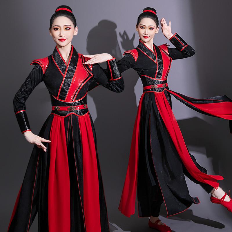 古装汉服女中国风舞蹈服武侠剑舞霍元甲演出服侠客行秧歌服装套装