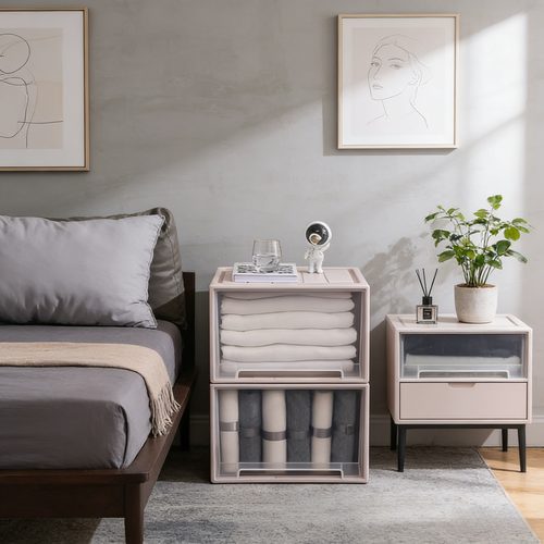 抽屉式透明塑料衣物收纳柜