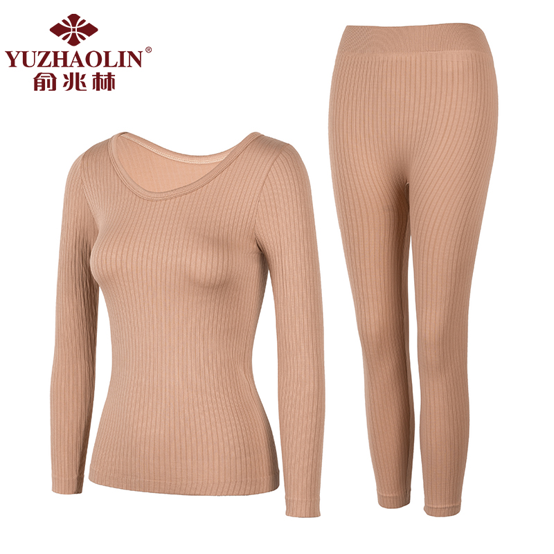 俞兆林2021冬季新款美体紧身保暖套装修身自发热阳离子均码薄款女