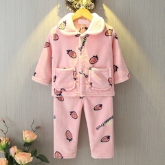 儿童珊瑚绒睡衣女童秋冬款1法兰绒3女宝宝公主2岁女孩6冬季4薄款5