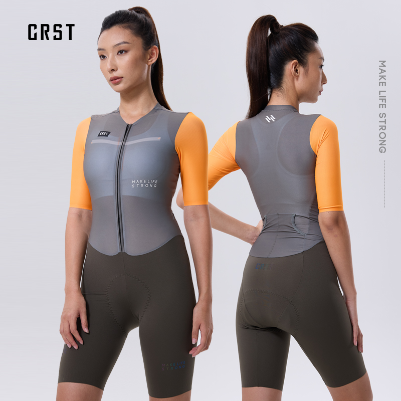 CRST女款竞技撞色连体骑行服