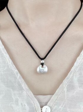 限量秒杀 纯银色项链999胖福吊坠镀银色饰品送女友老婆生日礼物