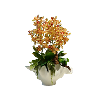 手感保湿兰花仿真花摆件高档轻奢酒店前台大厅假花盆栽客厅装饰品