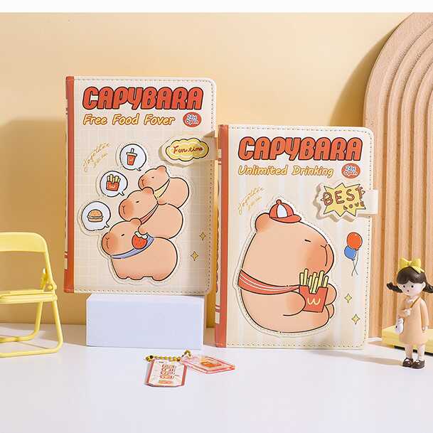 可爱卡皮巴拉豚门彩页B6手账本