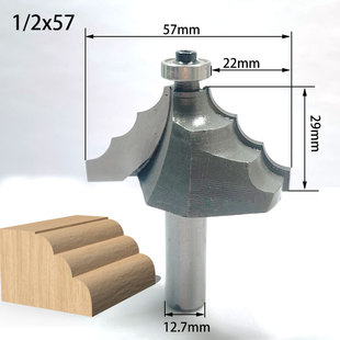 三R双R线条刀轴承木工铣刀花式倒角古典装饰刀扶手刀修边机刀头