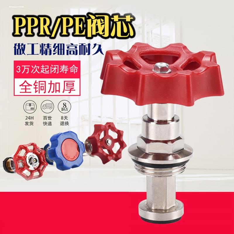 PPR精品款阀门通用阀芯PE截止阀纯铜阀芯4分6分20/25/32/40/50/63