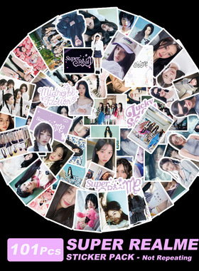 现货 SUPER REALME专辑 101张韩流女团ILLIT贴纸 朴慜柱MOKA贴画