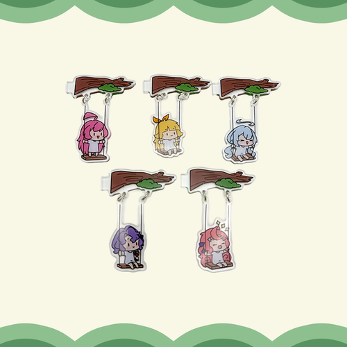 【满39包邮】虚拟偶像五姐妹清风乐悠悠钟摆冰箱贴姬宝亚克力周边