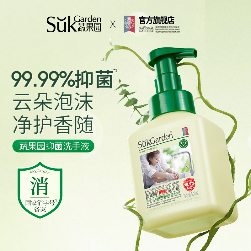 【达播专享】蔬果园泡泡抑菌洗手液尤加利香乌木玫瑰香泡沫清洁
