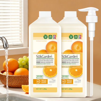 【88VIP】蔬果园洗洁精洗碗果蔬菜洗涤家用清洗剂餐具净1.28kg*2