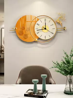 Net red wall hanging clock light light luxury clock clock Wall living room simple modern European fashion hanging wall silent home