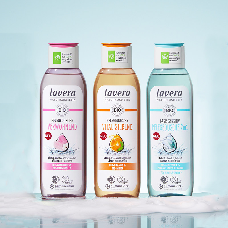 德国lavera有机玫瑰沐浴露滋润保湿250ml洗发水二合一