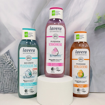 德国lavera有机玫瑰沐浴露啫喱水润保湿洗发水二合一男女士孕妇