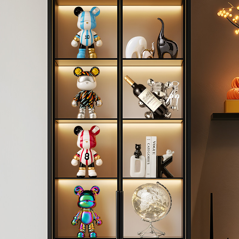 网红极简玄关装饰摆件客厅酒柜电视柜酷酷熊餐边柜酒架摆设高级感,家居饰品,装饰摆件,淘宝优惠券,粉丝福利购,淘宝优惠卷