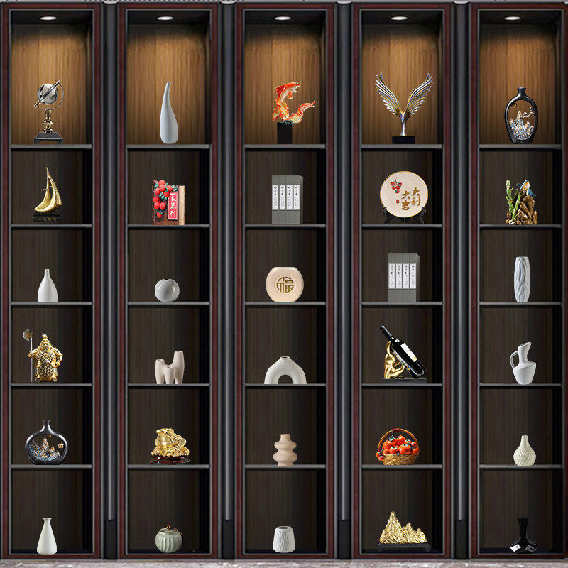 禅意办公室茶室书房博古架展示柜艺术摆件新中式仿古假山招财锦鲤,家居饰品,装饰摆件,淘宝优惠券,粉丝福利购,淘宝优惠卷