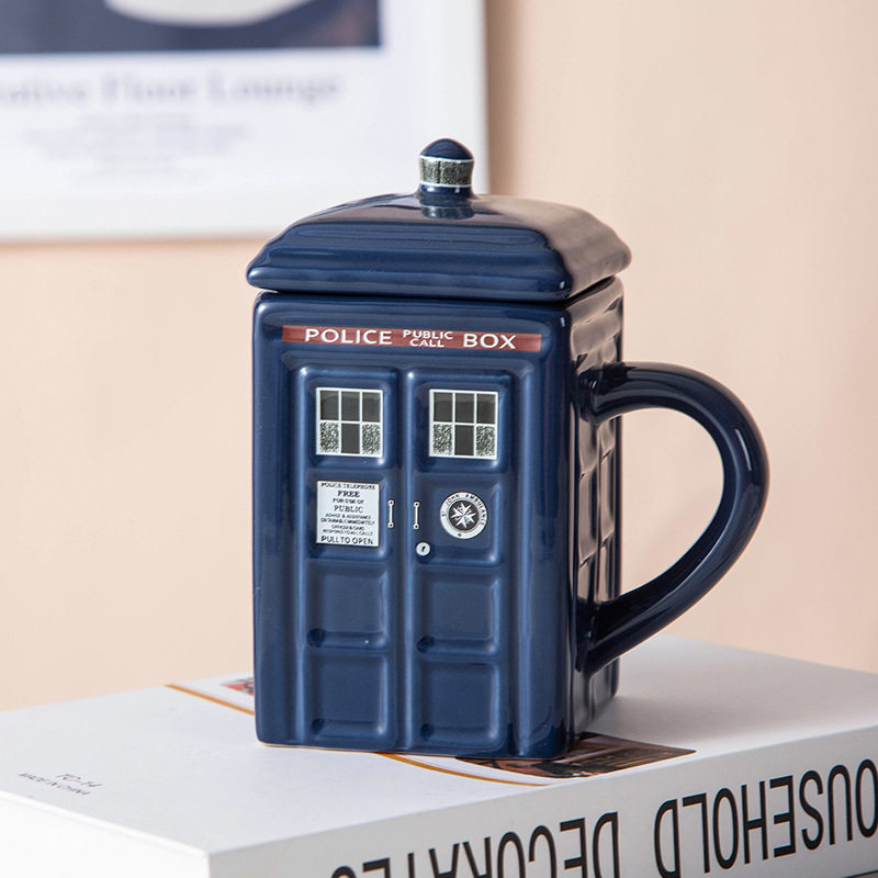 创意复古英国警亭杯子陶
