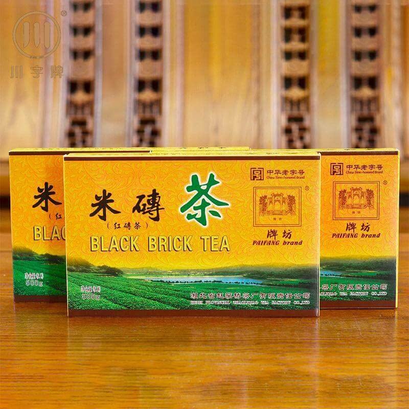 牌坊米砖茶2016年500g克特级红茶砖茶发酵茶湖北赤壁羊楼洞米砖茶
