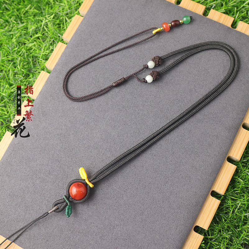 男女款纯手工金镶玉翡翠佛牌唐卡吊坠绳子挂件绳子可调节南红玛瑙