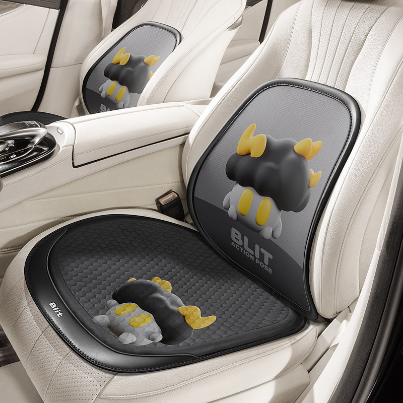 汽车坐垫腰靠套装夏季凉感凝胶主驾驶单片冰垫冰丝腰靠卡通座垫